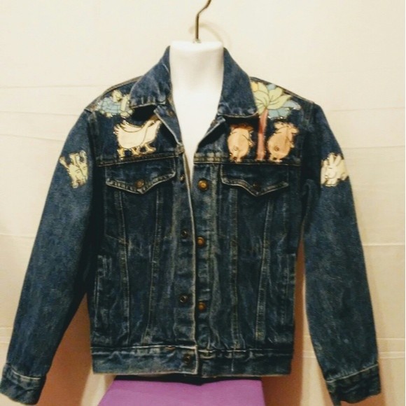 Vintage Tomorrow's Generation Kids Denim Animal Farm Patch Jacket Size 12 Unisex - Picture 2 of 8